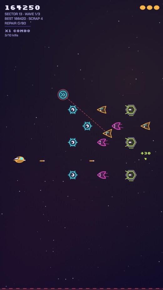 A corsair raider closing in on a power-up